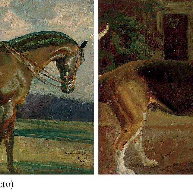 Alfred James Munnings — Охотник на гнедых (прямая сторона); и Бедейл Трумэн (обратная сторона)