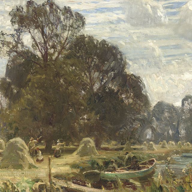 Alfred James Munnings — Сенокосилки на сеновале