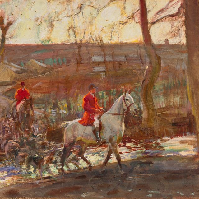 Alfred James Munnings — Морозный вечер, возвращение домой