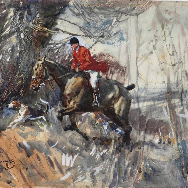 Alfred James Munnings — Охотник и гончие на полном скаку
