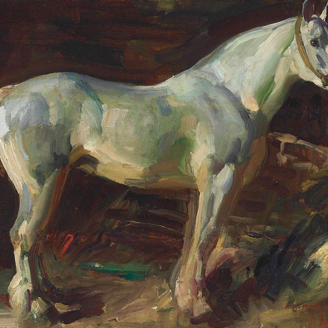 Alfred James Munnings — Першерон в конюшне