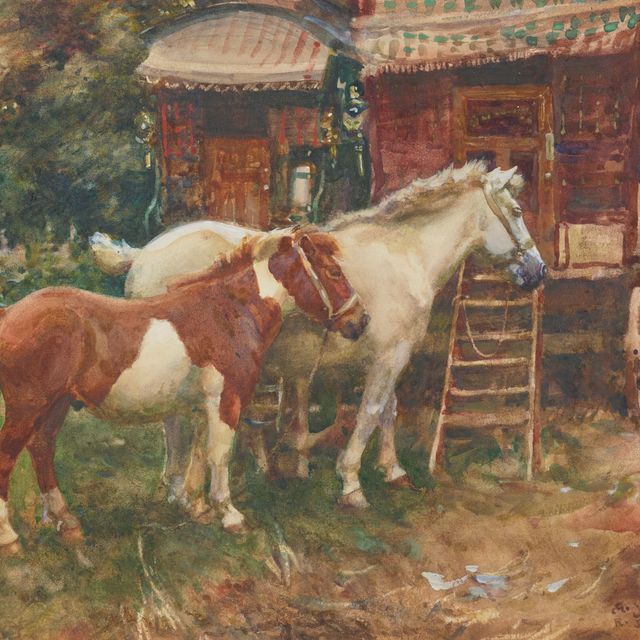 Alfred James Munnings — Угловой причал на ярмарке в Норфолке