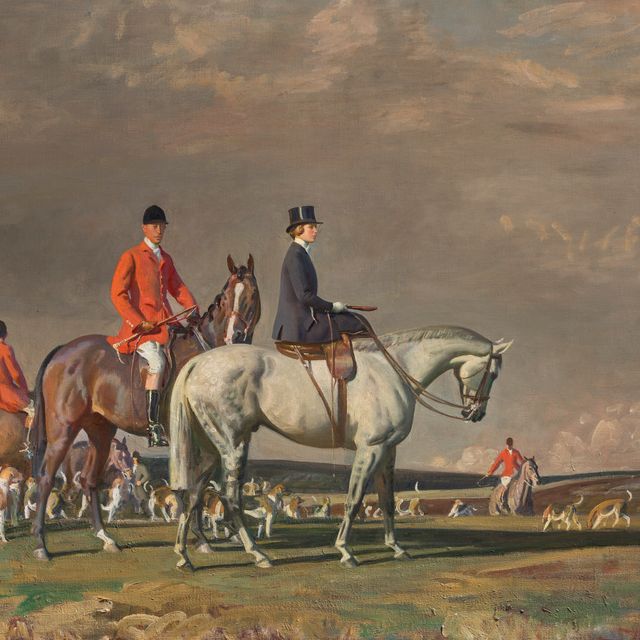 Alfred James Munnings — Ее Королевское Высочество принцесса на "Портумне" и граф Хэрвуд, мастер охоты на Брэмхемских болотах, на "Томми"