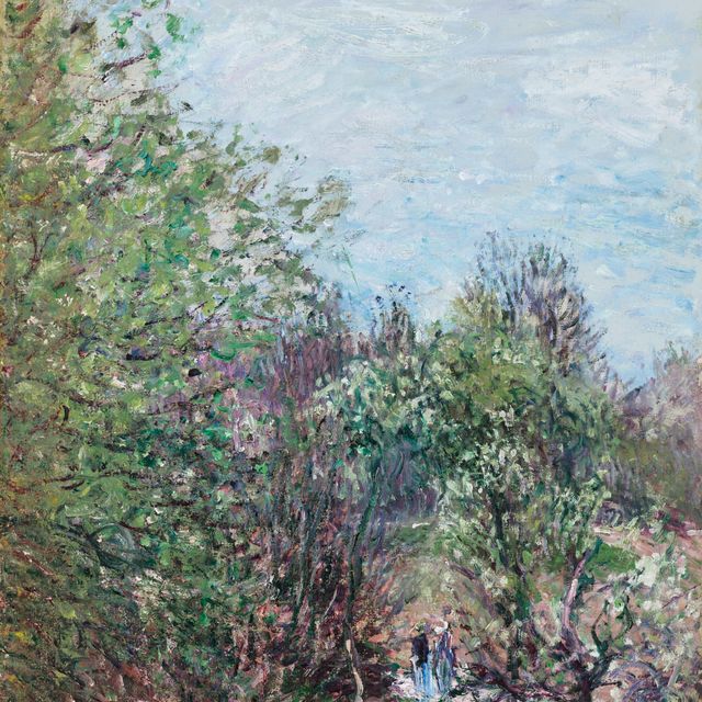 Alfred Sisley — Двое персонажей в замке в Буа, Венеция-Надон