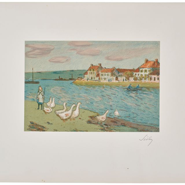 Alfred Sisley — "Границы Ривьеры" ("Les Oies"), из альбома оригиналов картин галереи Воллар (2-я серия)