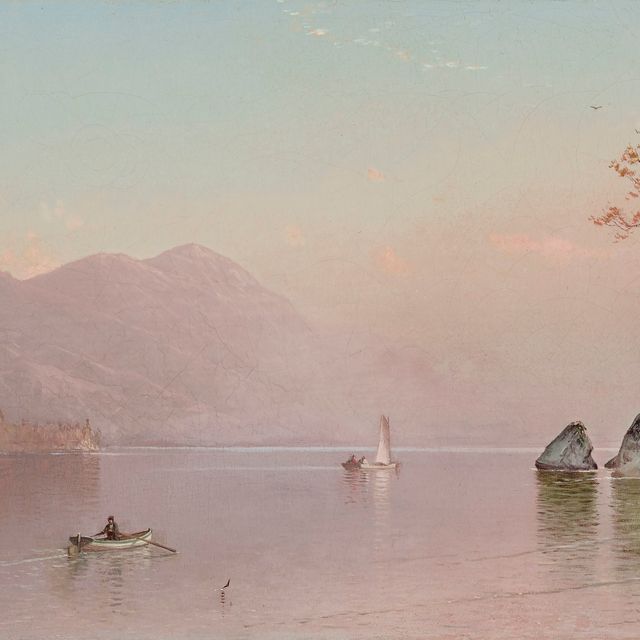 Alfred Thompson Bricher — Осенний туман, озеро Джордж