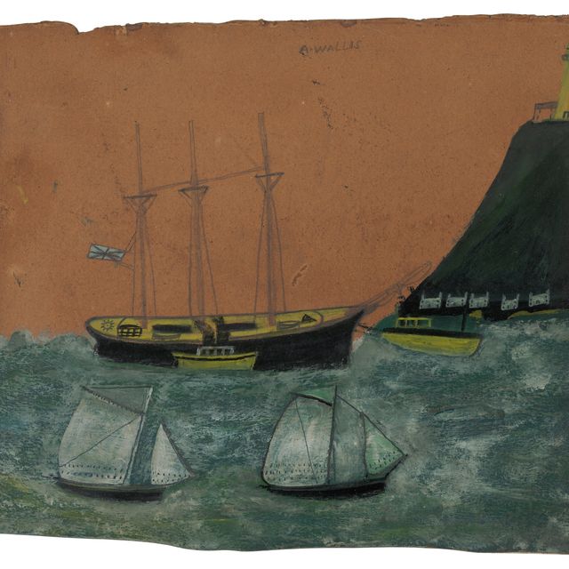 Alfred Wallis — Лодки, утес и маяк