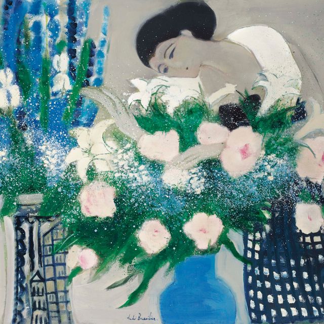 André Brasilier — Шанталь с цветами