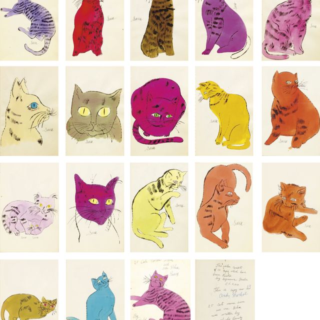 Andy Warhol — 25 кошек по имени [d] Сэм и одна голубая киска, Нью-Йорк, Художник, около 1954 года (Feldman & Schellmann IV.52A-68A)