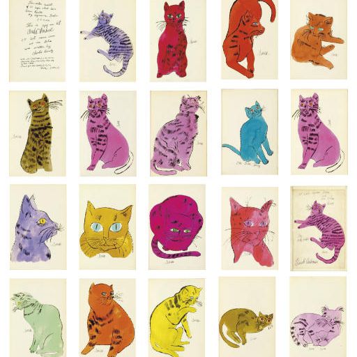 Andy Warhol — 25 кошек по имени [d] Сэм и одна голубая киска, Нью-Йорк, Художник, около 1954 года (Feldman & Schellmann IV.52A-68A)