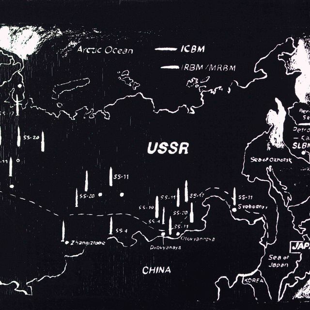 Andy Warhol — Карта ракетных баз на востоке США (негативная)