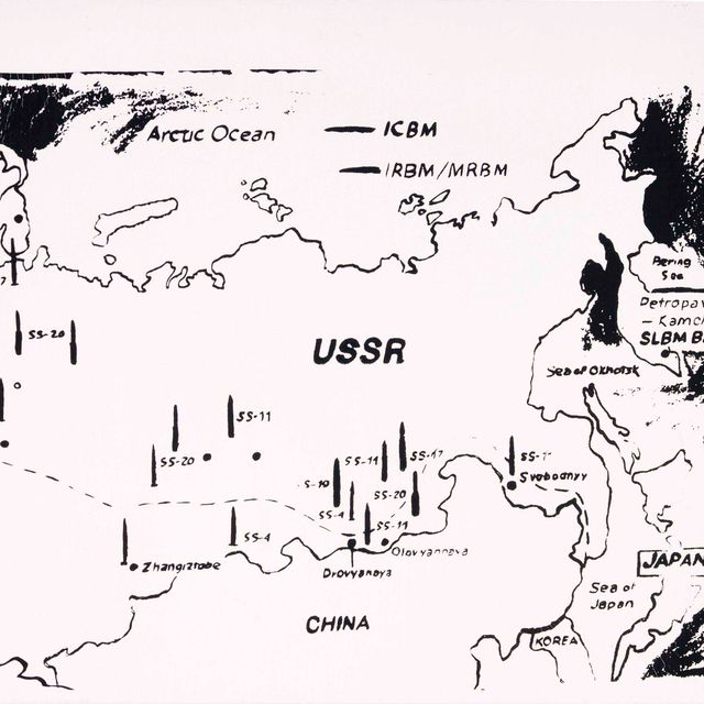 Andy Warhol — Карта ракетных баз на востоке США (позитивная)