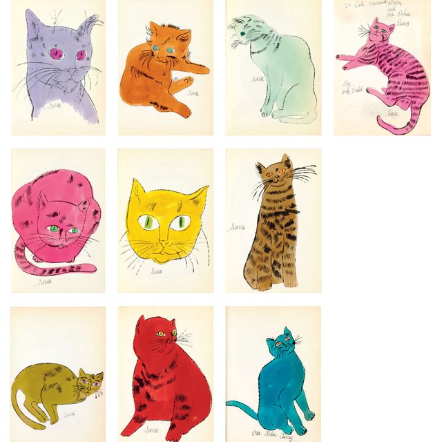 Andy Warhol — 25 кошек по имени Сэм и одна голубая киска, Энди Уорхол, Нью-Йорк, около 1954 года (Feldman & Schellmann IV.52B-68B)