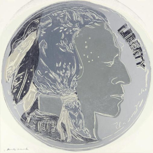 Andy Warhol — Никель с головой индейца из фильма "Ковбои и индейцы", 1986 (F. & S. B.385)