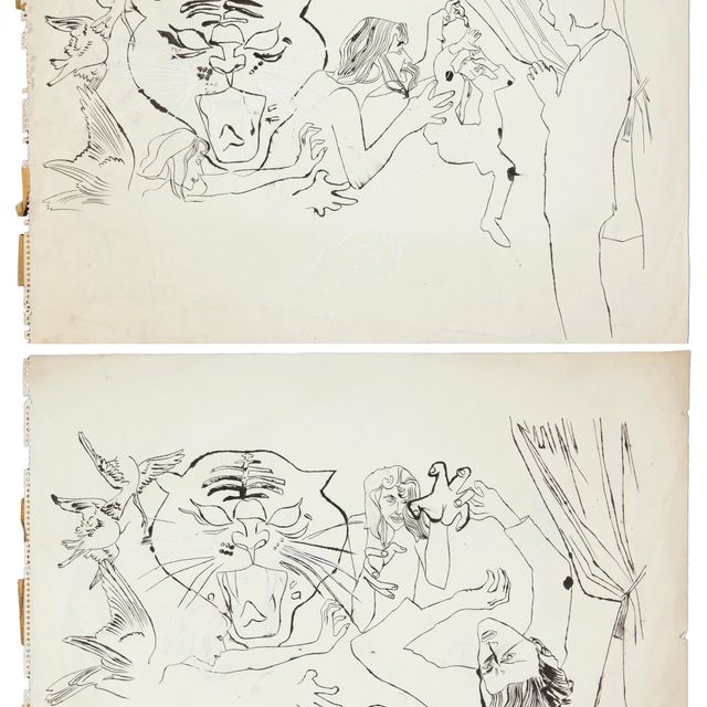 Andy Warhol — Голова тигра, мужские и женские фигуры