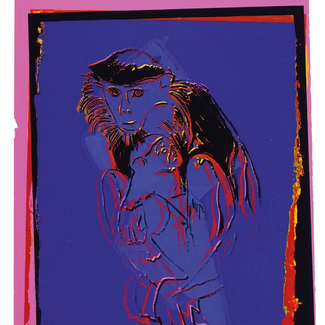 Andy Warhol — Дук Лангур (Мать и дитя), из серии "Исчезающие животные"