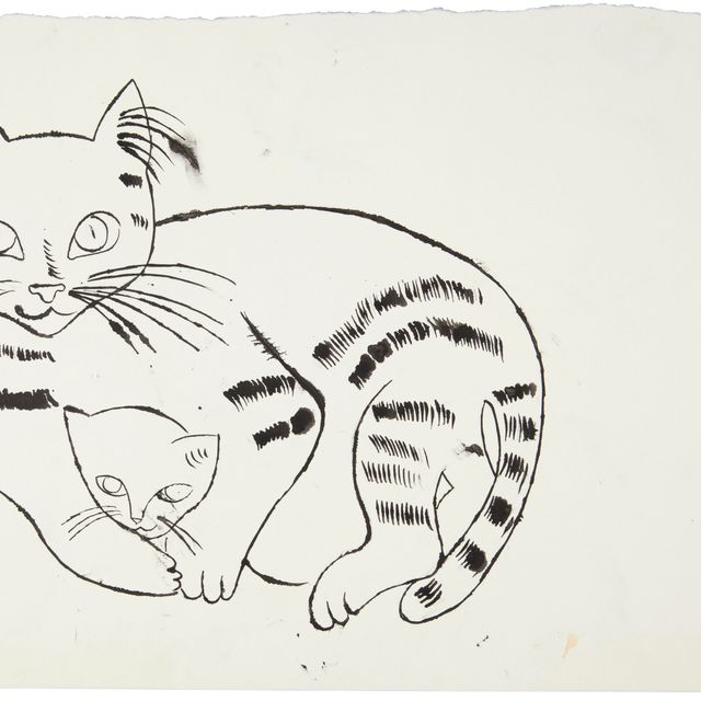 Andy Warhol — Лежащие кошка и котенок