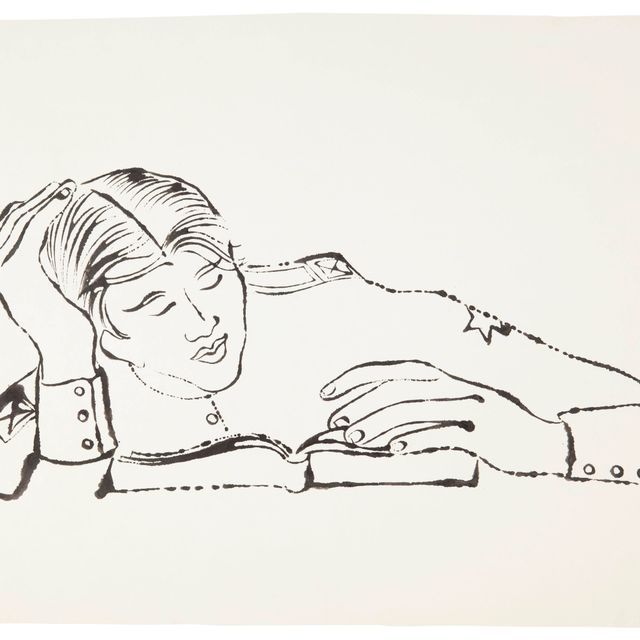 Andy Warhol — Молодой мужчина в униформе читает