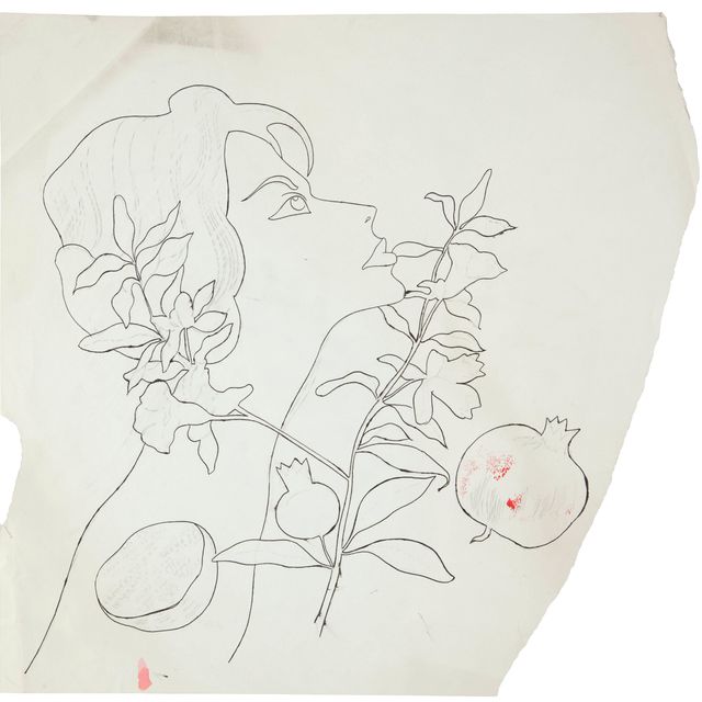 Andy Warhol — Женщина с гранатами и цветами