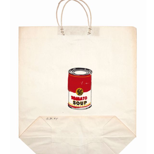 Andy Warhol — Банка супа "Кэмпбелл" на пакете для покупок