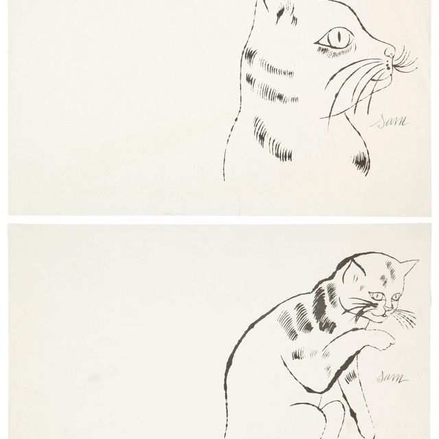Andy Warhol — 25 кошек по имени [d] Сэм и одна голубая киска: две таблички (см. F. и S. IV.57A и IV.64A)