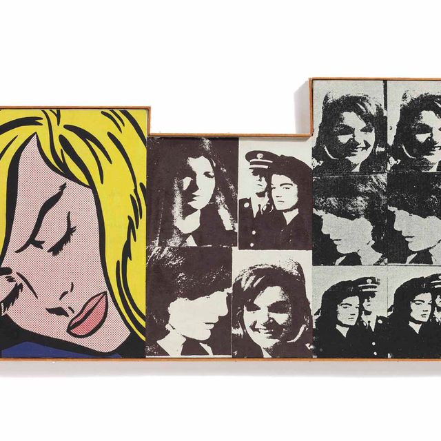 Andy Warhol — Марсель Дюшан, "Велосипедное колесо", 1913; Энди Уорхол, "Самый разыскиваемый мужчина", 1964; Рой Лихтенштейн, "Спящая девушка", 1964; Энди Уорхол, "16 Джеки", 1964; и Фрэнк Стелла, "Остров №10", 1962