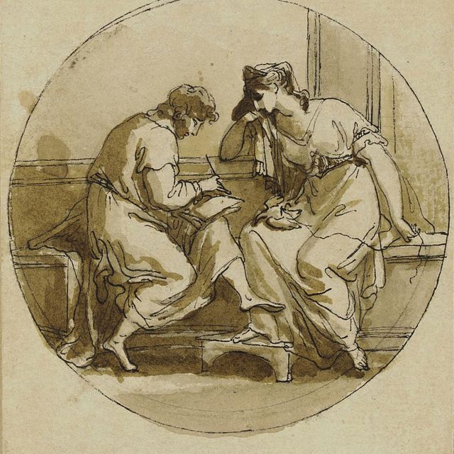 Angelica Kauffmann — Катулл пишет свою оду мертвому воробью Лесбии