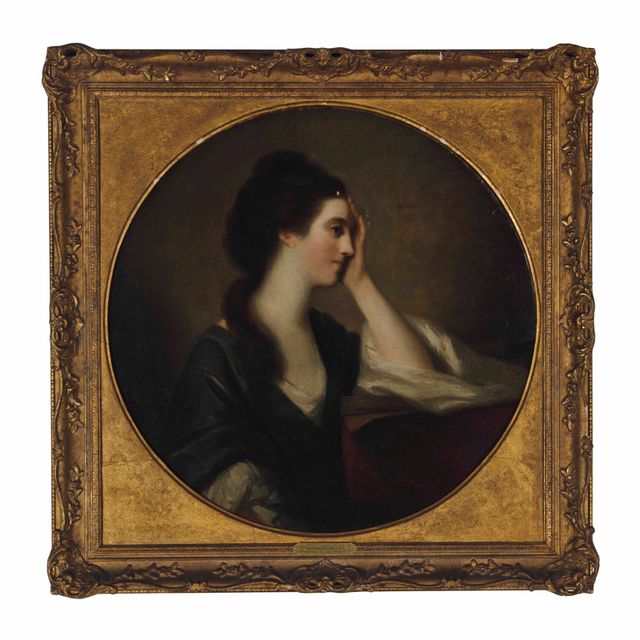 Angelica Kauffmann — Портрет мисс Элизабет Ганнинг, в полный рост, в зеленом платье