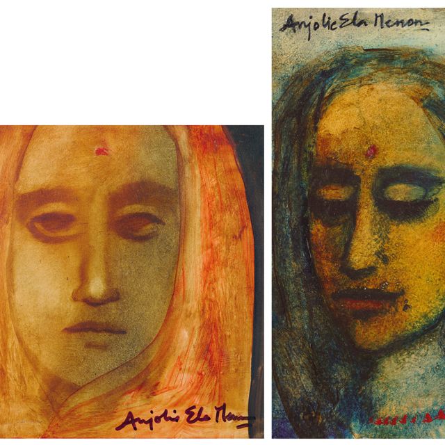 Anjolie Ela Menon — Без названия (Женщина в шали); Без названия (Леди)