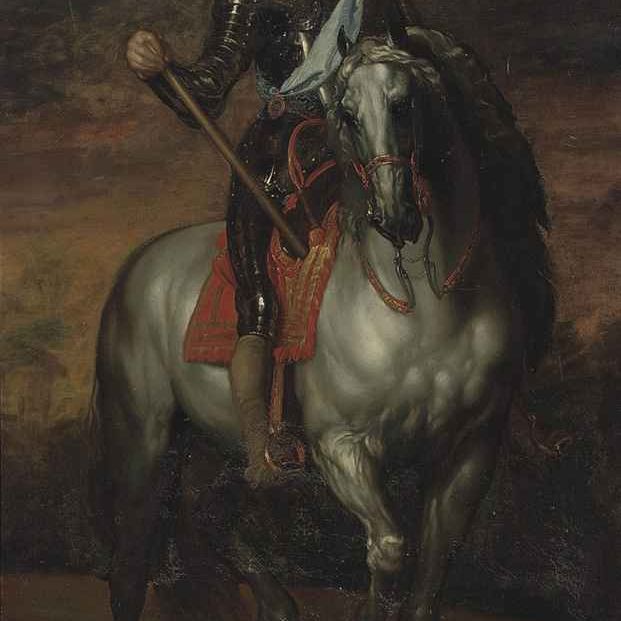Anthony van Dyck — Конный портрет короля Карла I (1600-1649) в полный рост, в доспехах