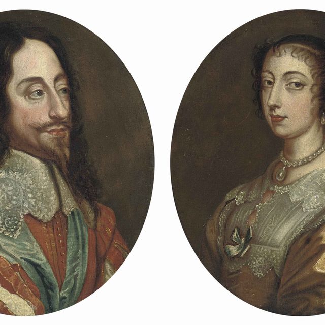 Anthony van Dyck — Портрет Карла I (1600-1649), длина до груди; и портрет королевы Генриетты Марии (1609-1669), длина до груди