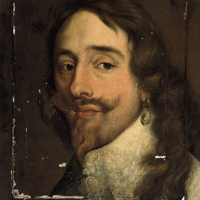 Anthony van Dyck — Портрет короля Карла I (1600-1649), во весь рост, в кружевном воротничке, с орденской лентой Подвязки