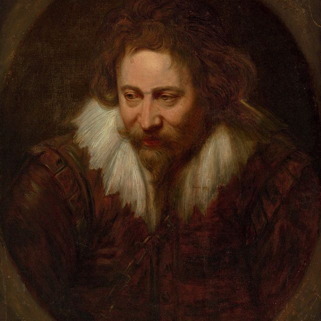 Anthony van Dyck — Портрет джентльмена, традиционно именуемого сэром Питером Полом Рубенсом, в раскрашенном овале