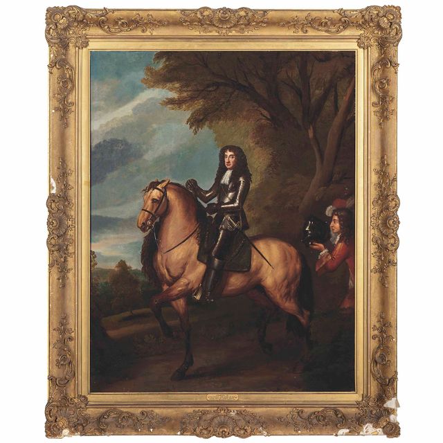 Anthony van Dyck — Конный портрет Карла I на фоне обширного пейзажа