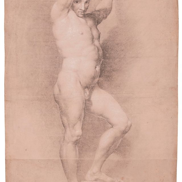 Anton Raphael Mengs — Изучение фигуры, стоящей лицом вправо с поднятыми руками