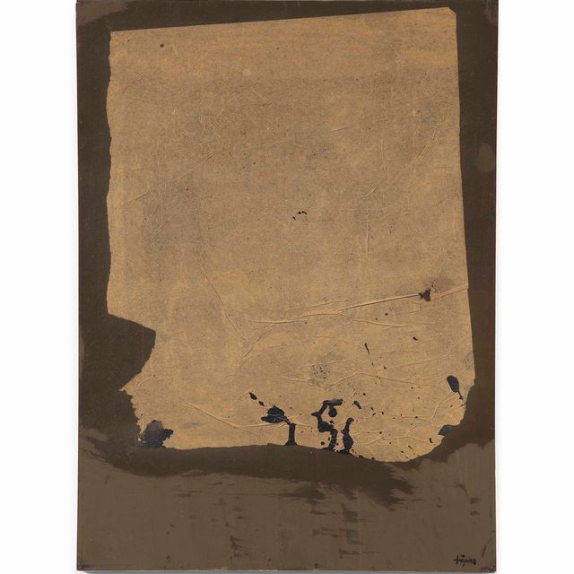 Antoni Tàpies — Бумага encolat damunt cartó (бумага, приклеенная к картону)