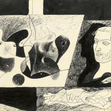 Arshile Gorky — Абстрактный натюрморт с классическим бюстом