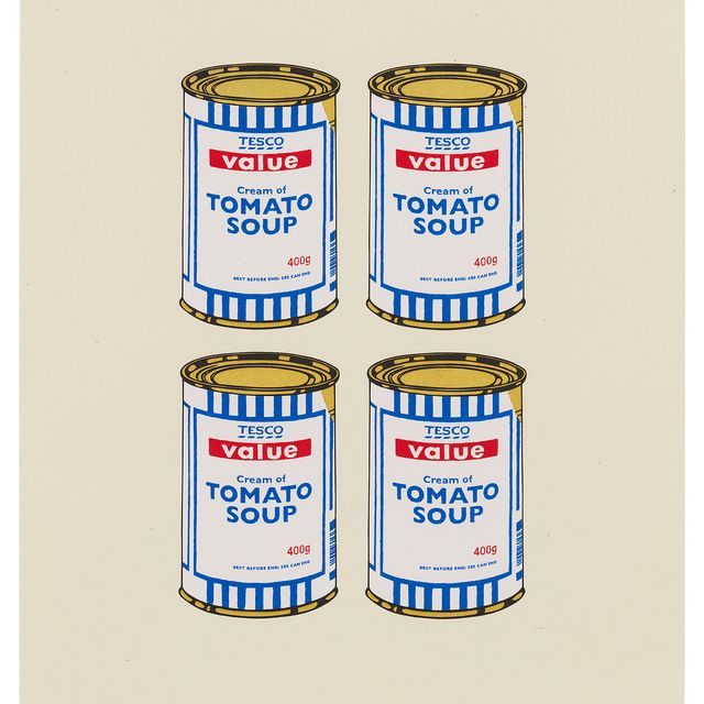Banksy — Четыре банки супа - золотистого на сливках