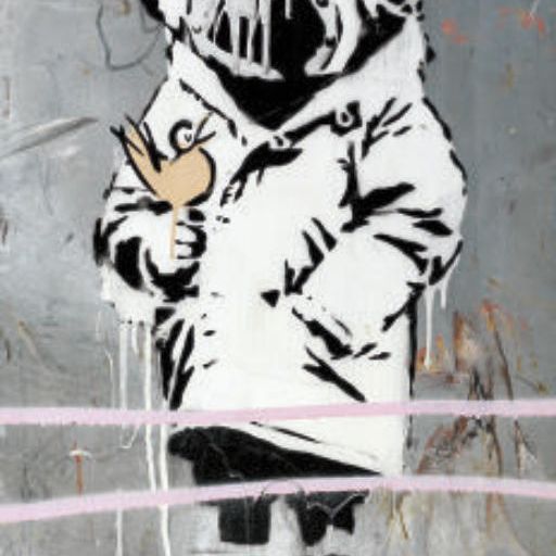Banksy — Космическая девушка с птицей