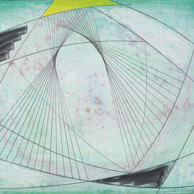 Barbara Hepworth — Наклонная форма (зеленая с желтым)