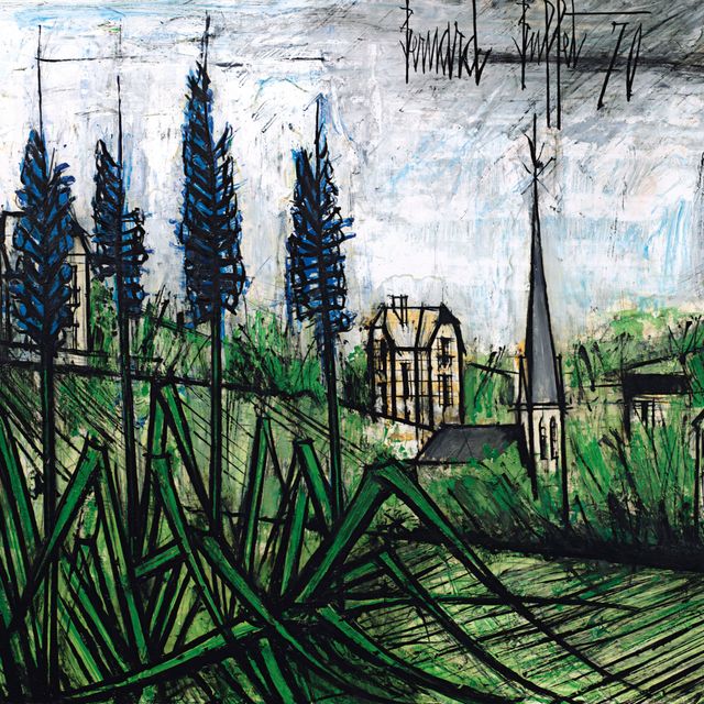 Bernard Buffet — Четыре голубых дельфиниума без оплаты