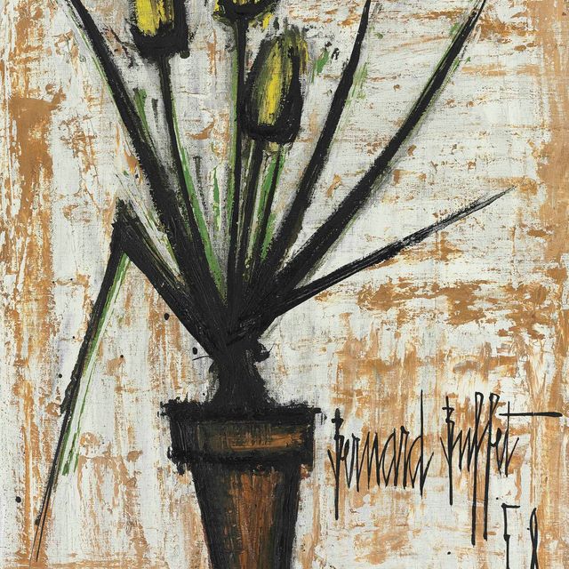 Bernard Buffet — Горшок с тюльпанами