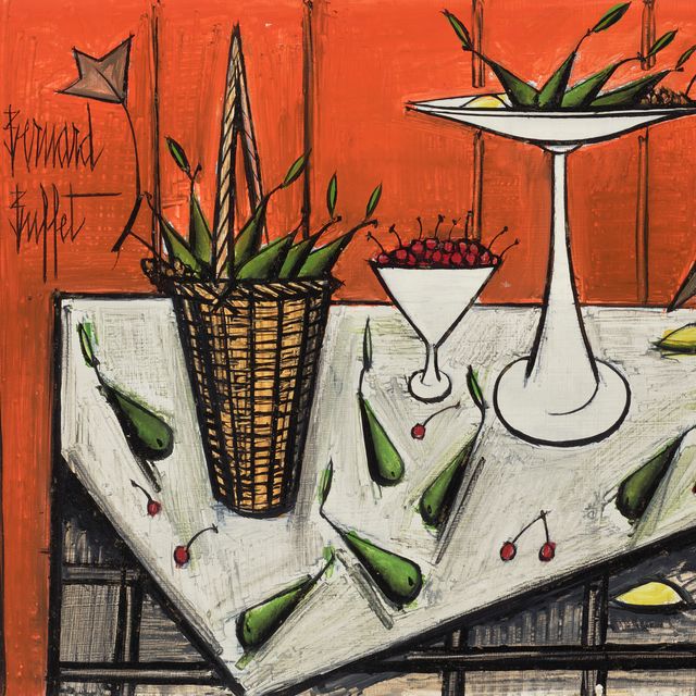 Bernard Buffet — Румяна Nature morte fond rouge
