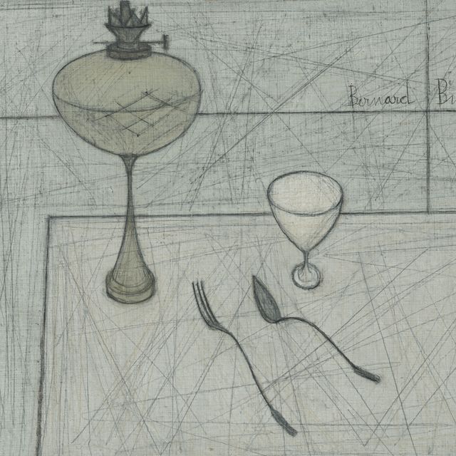 Bernard Buffet — Смерть природы в виде лампы, петушка, кокетки, фуршета и кюльера