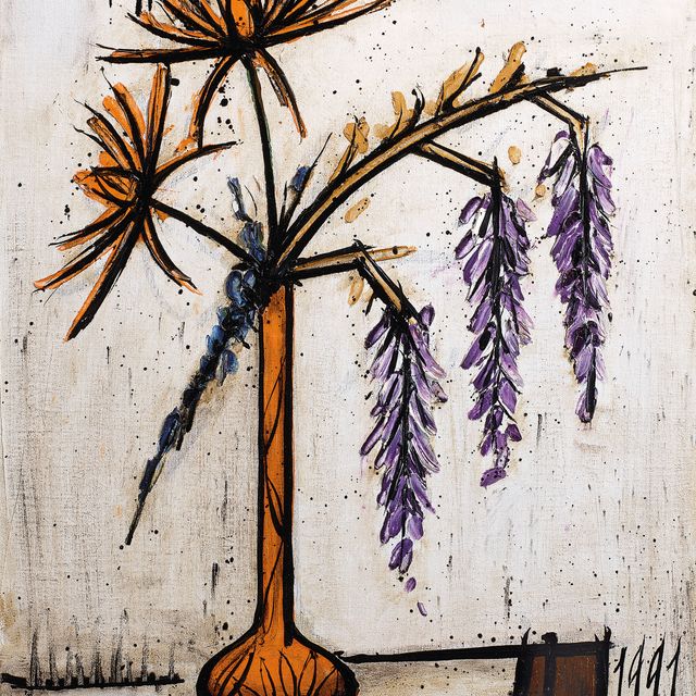 Bernard Buffet — Георгины и глицинии