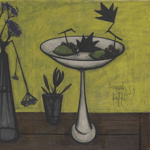 Bernard Buffet — Букет и ваза с цветами