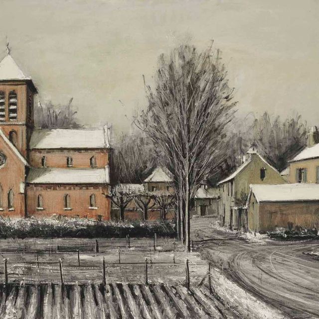 Bernard Buffet — Бомон, улица Принципал и церковь в Париже