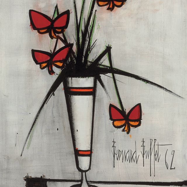 Bernard Buffet — Окна в белом цвете без вазы