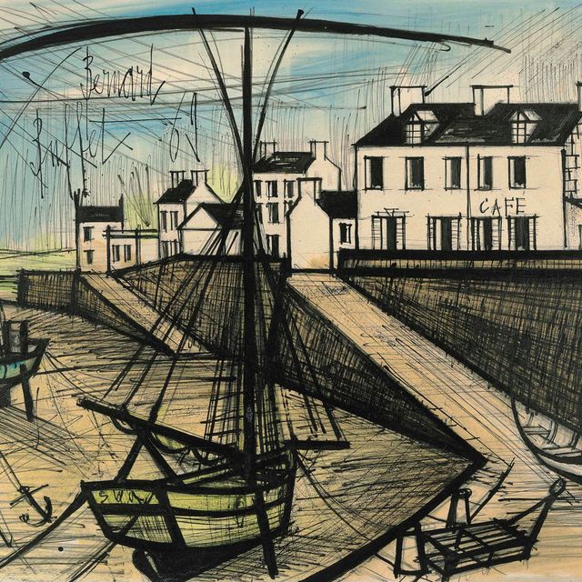 Bernard Buffet — Яхта, барки на морском дне