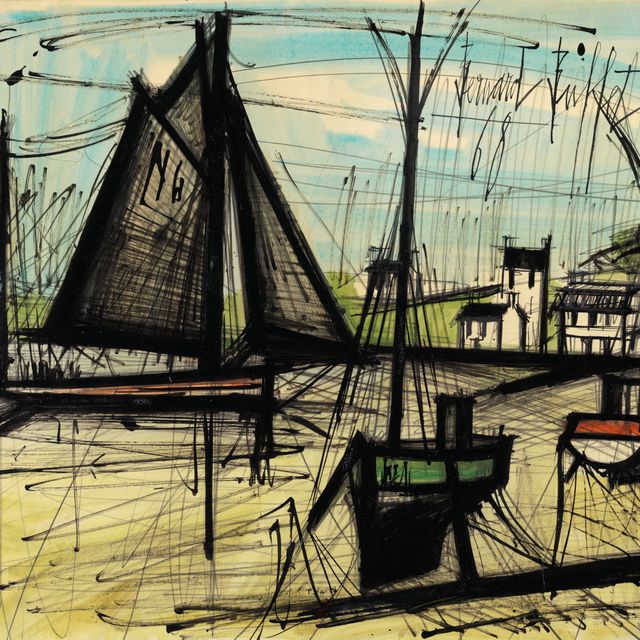 Bernard Buffet — Вуали, барки на морском дне